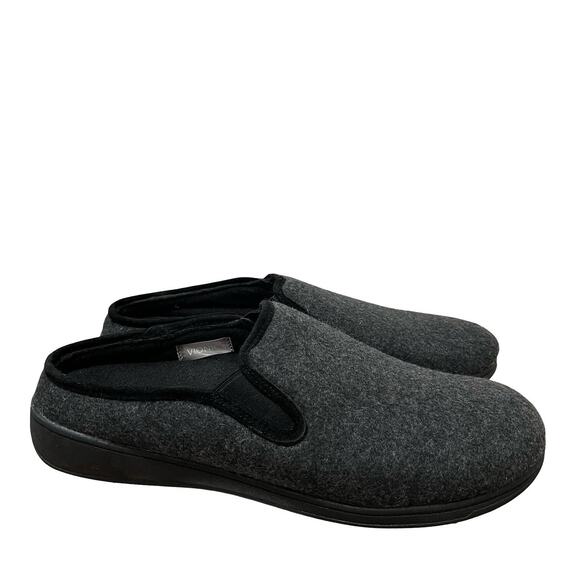 Vionic Unwind Wool Slippers US 12 EU 45 Charcoal Gray Cozy Comfy Lounge Clog - Picture 1 of 9